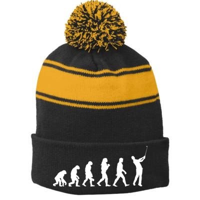 Golf Evolution Stripe Pom Pom Beanie