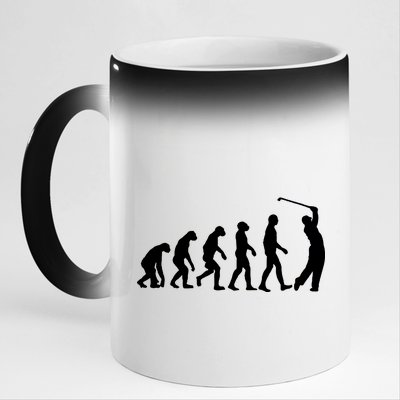 Golf Evolution Funny Golfer 11oz Black Color Changing Mug