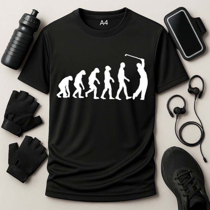 Golf Evolution Funny Golfer Cooling Performance Crew T-Shirt