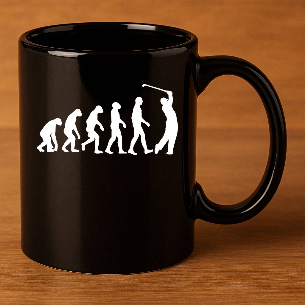 Golf Evolution Funny Golfer 11oz C Handle Ceramic Mug