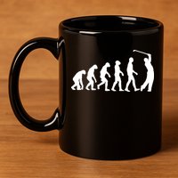 Golf Evolution Funny Golfer 11oz C Handle Ceramic Mug