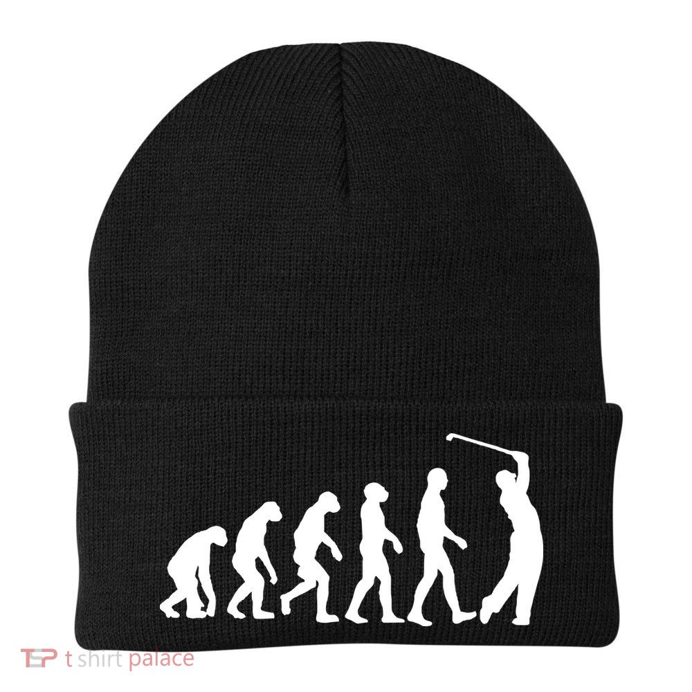 Golf Evolution Funny Golfer Knit Cap Winter Beanie