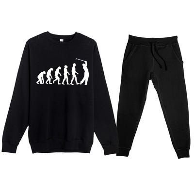 Golf Evolution Funny Golfer Premium Crewneck Sweatsuit Set