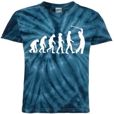 Golf Evolution Funny Golfer Kids Tie-Dye T-Shirt