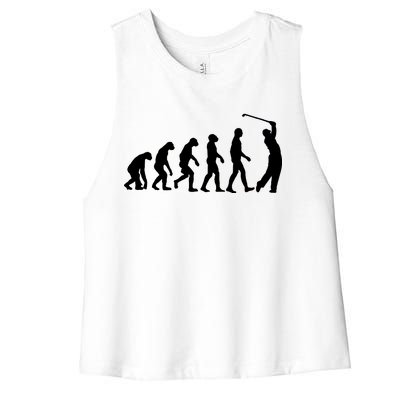 Golf Evolution Funny Golfer Women's Racerback Cropped Tank