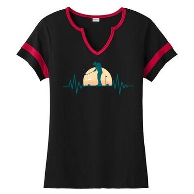 Golf Hearbeat Ladies Halftime Notch Neck Tee