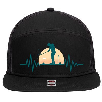 Golf Hearbeat 7 Panel Mesh Trucker Snapback Hat