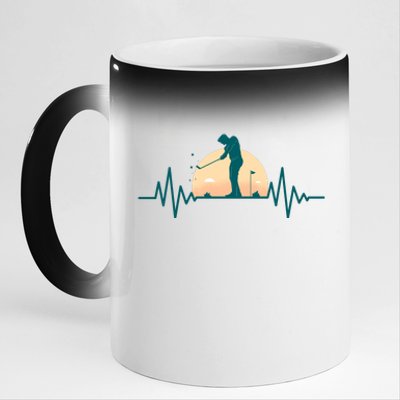 Golf Hearbeat 11oz Black Color Changing Mug