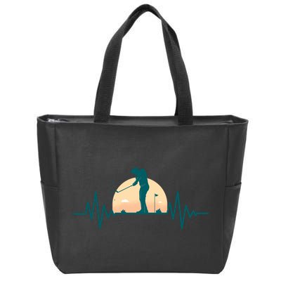 Golf Hearbeat Zip Tote Bag