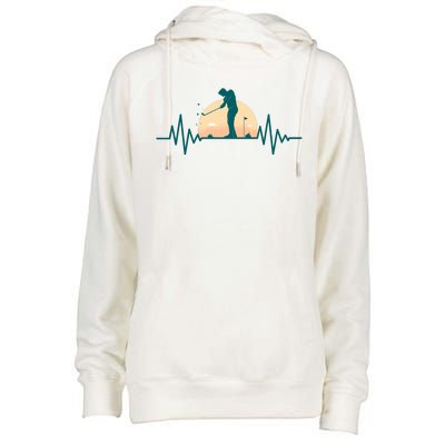 Golf Hearbeat Womens Funnel Neck Pullover Hood