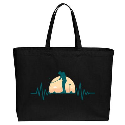 Golf Hearbeat Cotton Canvas Jumbo Tote