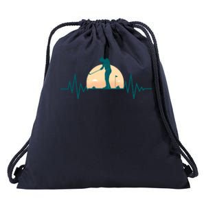 Golf Hearbeat Drawstring Bag