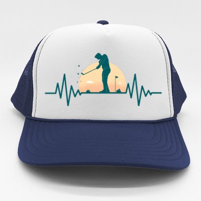 Golf Hearbeat Trucker Hat