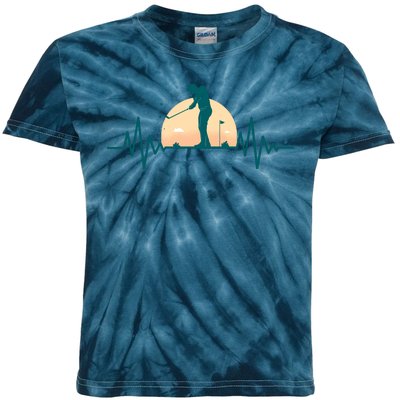 Golf Hearbeat Kids Tie-Dye T-Shirt