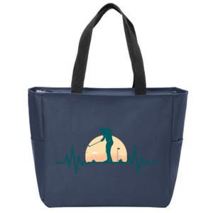 Golf Hearbeat Zip Tote Bag