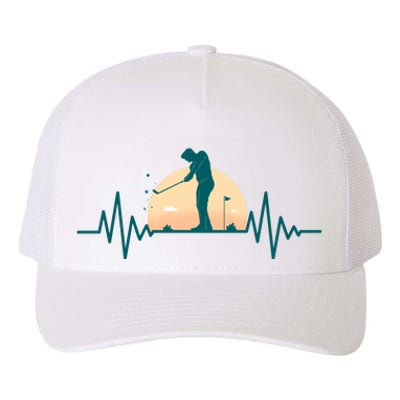 Golf Hearbeat Yupoong Adult 5-Panel Trucker Hat