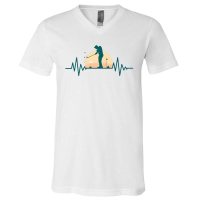 Golf Hearbeat V-Neck T-Shirt