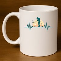Golf Hearbeat 11oz C Handle Ceramic Mug