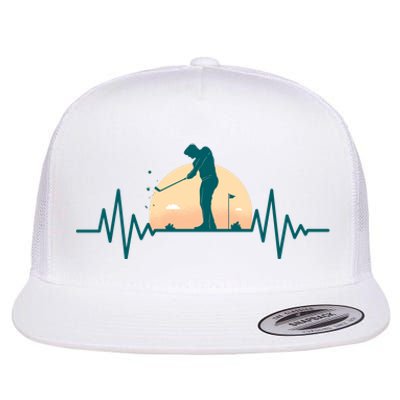 Golf Hearbeat Flat Bill Trucker Hat