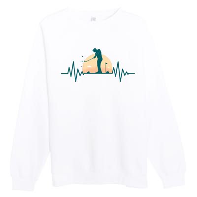 Golf Hearbeat Premium Crewneck Sweatshirt