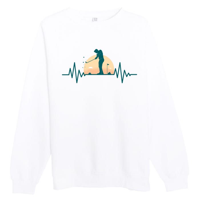 Golf Hearbeat Premium Crewneck Sweatshirt