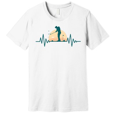 Golf Hearbeat Premium T-Shirt