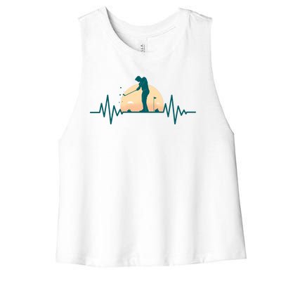 Golf Hearbeat Women's Racerback Cropped Tank