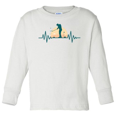 Golf Hearbeat Toddler Long Sleeve Shirt