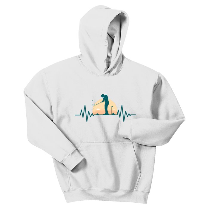 Golf Hearbeat Kids Hoodie