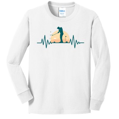 Golf Hearbeat Kids Long Sleeve Shirt