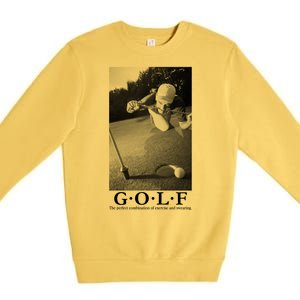 GOLF Perfect Combination Of Exercise And Swearing Premium Crewneck Sweatshirt