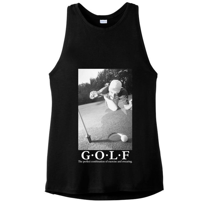 GOLF Perfect Combination Of Exercise And Swearing Ladies PosiCharge Tri-Blend Wicking Tank