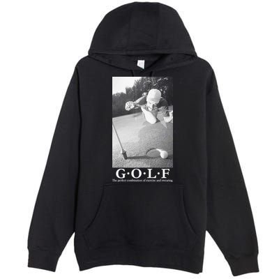 GOLF Perfect Combination Of Exercise And Swearing Premium Pullover Hoodie