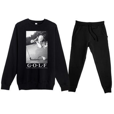 GOLF Perfect Combination Of Exercise And Swearing Premium Crewneck Sweatsuit Set