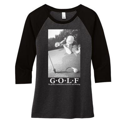 GOLF Perfect Combination Of Exercise And Swearing Women's Tri-Blend 3/4-Sleeve Raglan Shirt