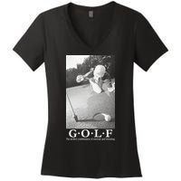 GOLF Perfect Combination Of Exercise And Swearing Women's V-Neck T-Shirt