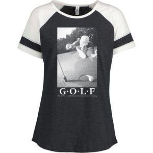 GOLF Perfect Combination Of Exercise And Swearing Enza Ladies Jersey Colorblock Tee