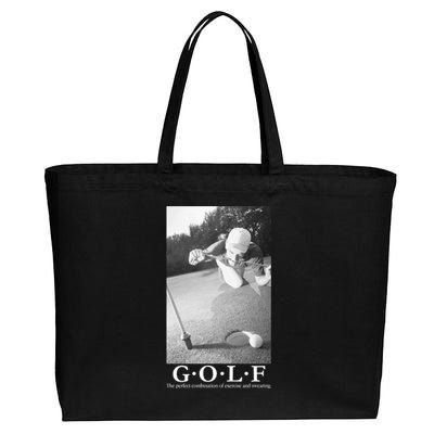 GOLF Perfect Combination Of Exercise And Swearing Cotton Canvas Jumbo Tote