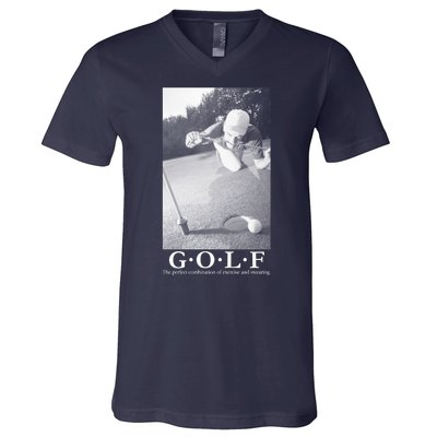 GOLF Perfect Combination Of Exercise And Swearing V-Neck T-Shirt