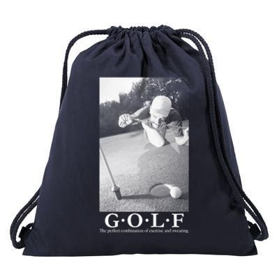 GOLF Perfect Combination Of Exercise And Swearing Drawstring Bag