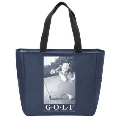 GOLF Perfect Combination Of Exercise And Swearing Zip Tote Bag