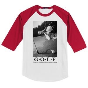 GOLF Perfect Combination Of Exercise And Swearing Kids Colorblock Raglan Jersey