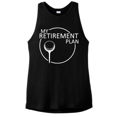 Golf Retirement Plan Funny Ladies PosiCharge Tri-Blend Wicking Tank