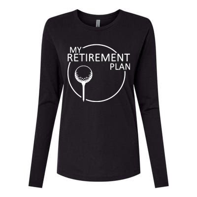 Golf Retirement Plan Funny Womens Cotton Relaxed Long Sleeve T-Shirt