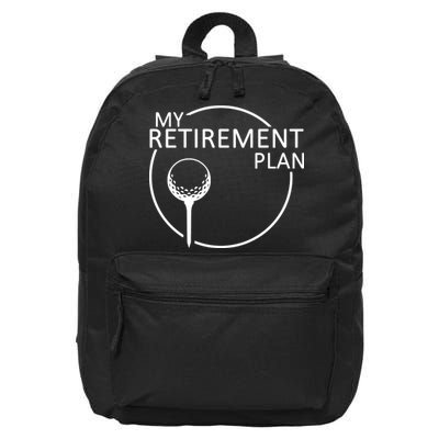 Golf Retirement Plan Funny 16 in Basic Backpack