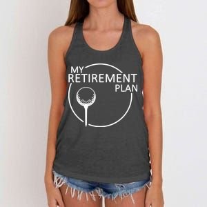 Golf Retirement Plan Funny Women's Knotted Racerback Tank