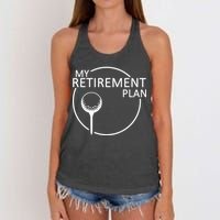 Golf Retirement Plan Funny Women's Knotted Racerback Tank