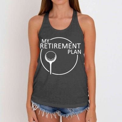 Golf Retirement Plan Funny Women's Knotted Racerback Tank