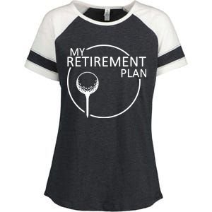 Golf Retirement Plan Funny Enza Ladies Jersey Colorblock Tee