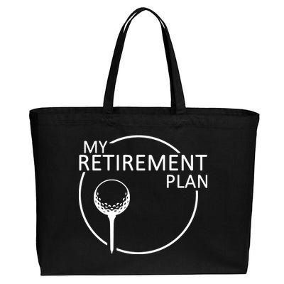 Golf Retirement Plan Funny Cotton Canvas Jumbo Tote